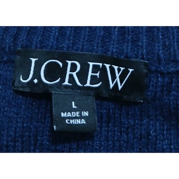 J crew womens large blue red fairisle sweater classic button front Birdseye - Picture 5 of 7